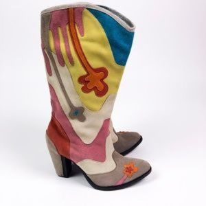 Diesel Koopar Mod Flower Suede Multi Color Cowboy boots